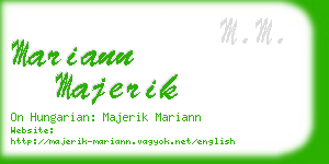 mariann majerik business card